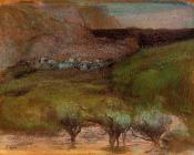 埃德加 德加 : Olive Trees against a Mountainous Background